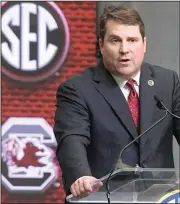 ?? AP/JOHN AMIS ?? Will Muschamp led South Carolina to a 9-4 record in 2017 and a victory over Michigan in the Outback Bowl.