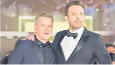  ?? ?? Damon (left) and Affleck unveiled plans for the new company Artists Equity.