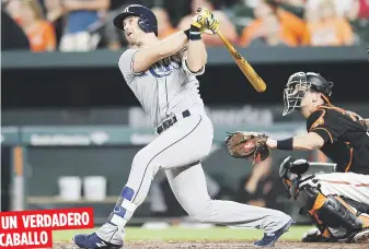  ??  ?? Evan Longoria, adquirido en cambio ayer por los Gigantes, ha sido un potente bateador de gran defensa en las Mayores. En el 2017 bateó 20 jonrones y tuvo 86 RBI.