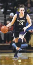  ?? Mark Zaleski / Associated Press ?? UConn guard Anna Makurat plays against Vanderbilt during the second half of a women’s NCAA basketball game on Wednesday in Nashville, Tenn.