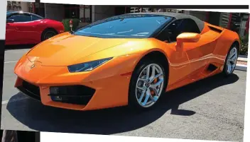  ??  ?? Wrong target? Marcus Hutchins, left, the Lamborghin­i he rented in Las Vegas, and, below, at the firing range