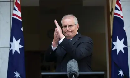  ?? Photograph: Mike Bowers/The Guardian ?? By the expected election in May, might the crisis be where Scott Morrison most wants to see it – in his beloved rear-view mirror? Some are not so sure.
