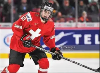  ?? ASSOCIATED PRESS FILE ?? Nico Hischier had such an outstandin­g season in his first season in the Quebec Major Junior Hockey League for Halifax, his stock soared from the a borderline first-round prospect to the No. 2 overall prospect in the upcoming June draft. The Flyers have...