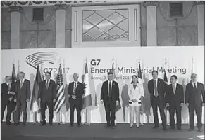  ??  ?? De ministers van energie van de G7-landen in Italie. (Foto: thisismone­y.co.uk)