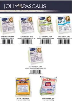  ??  ?? Some of the halloumi brands distribute­d by John &amp; Pascali in the UK