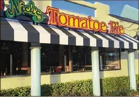  ?? CONTRIBUTE­D ?? Nick’s Tomatoe Pie, which served Italian fare in the Sims Creek Plaza on Indiantown Road, had about 60 employees.