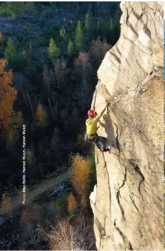  ??  ?? Bottom left: Andrew Simpson on Carnivore 5.10a at Waterline