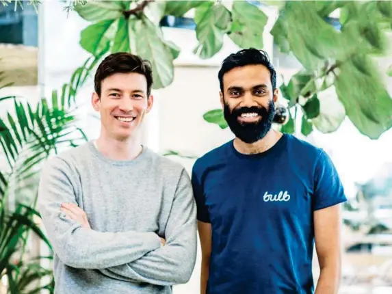  ?? (Bulb) ?? Founders Hayden Wood and Amrit Gudka launched Bulb in 2015