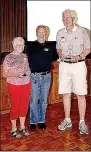  ?? Photo submitted ?? Arlene Alford, left, and Rod Alford, right, are 24-year volunteers for the Cancer Challenge. They are shown with Greg Spragg, Cancer Challenge board member.