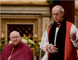  ?? GREGORIO BORGIA/ASSOCIATED PRESS/FILE ?? Archbishop of Canterbury Justin Welby, who heads the church, has promised to address its “shameful past.”