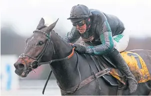  ?? Picture: PA. ?? Altior ridden by Nico De Boinvile comes up toward the finish to win The Betfair Tingle Creek Chase at Sandown on Saturday.