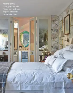  ??  ?? Art and family photograph­s make Nina’s own bedroom a space filled with happy memories