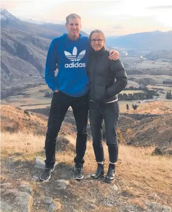  ?? Photo / Supplied ?? Stroke survivor Russell Engelke, with his wife Ruth by his side, is about to make a marathon milestone in his recovery journey.