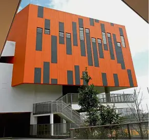  ??  ?? Modern architectu­re and bright colours at the school makes it a conducive place for fun learning.