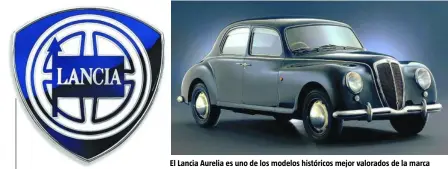  ??  ?? El Lancia Aurelia es uno de los modelos históricos mejor valorados de la marca