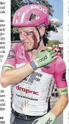  ?? REUTERS ?? Lawson Craddock met with an accident in Stage 1.
