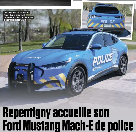  ?? ?? Des policiers de la Ville de Repentigny pourront travailler à bord d’un véhicule électrique dès le 6 juin.