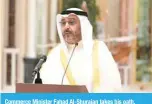  ?? ?? Commerce Minister Fahad Al-Shuraian takes his oath.