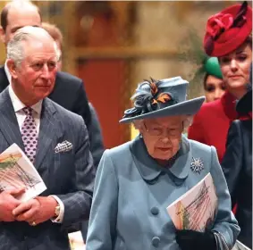  ??  ?? March 9: Charles and the Queen at the Commonweal­th Day service