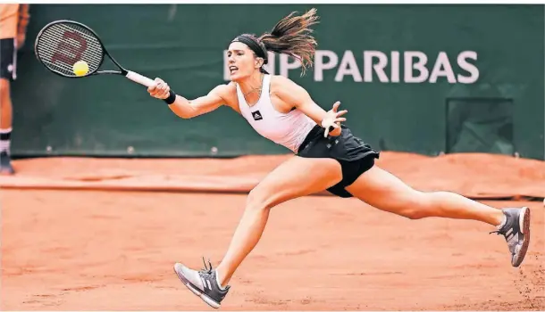  ?? FOTO: FRANK MOLTER/DPA ?? Andrea Petkovic während ihres erfolgreic­hen Erstrunden­matches am Montag.