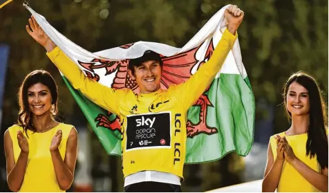  ?? Foto: Marco Bertorello, afp ?? Geraint Thomas ist der erste Waliser, der die Tour de France gewinnen konnte.