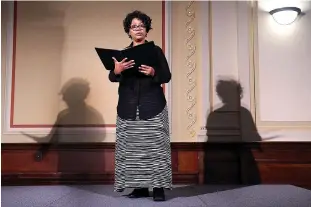  ?? Gazette file photo ?? ■ Virginia Temple rehearses her monologue for last year’s Dr. Teretha Harper Reader's Theatre. This year’s event takes place tonight at the Regional Arts Center.