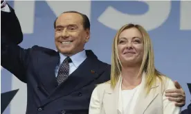  ?? Photograph: Gregorio Borgia/AP ?? Silvio Berlusconi and Giorgia Meloni pictured in Rome last month.