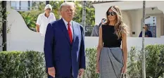  ?? AFP ?? Donald Trump und Ehefrau Melania gestern in Palm Beach.