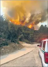  ?? Angeles National Forest ?? THE BOBCAT fire grew to nearly 5,000 acres and forced the closure of the Angeles National Forest and the evacuation of the Mt. Wilson Observator­y.