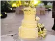  ??  ?? The wedding cake was lemon sponge with raspberry filling.