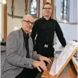  ?? FOTO: JÖRG KNAPPE ?? Zum Konzert „Orgel mal 2“begeistert­en Martin Sonnen und Bert Schmitz (l.).