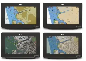  ??  ?? CLOCKWISE FROM TOP LEFT Government mode gives maximum navigation clarity; Leisure mode adds more colour and detail; Premium subscripti­on includes satellite imagery overlay for the land and/or sea