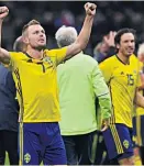  ??  ?? RESULT Sweden celebrate in Milan