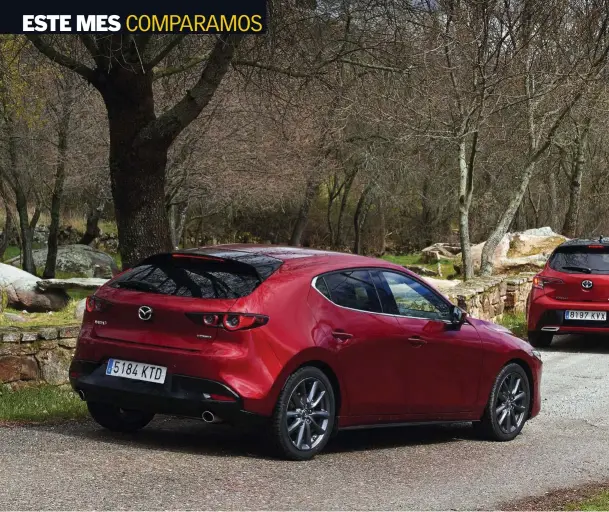  ??  ?? Aun con 122 caballos, el Mazda3 es el que explota el lado deportivo con detalles como la doble salida de escape. El Focus tiene una mientras que las del Toyota están camufladas. SINGULAR.