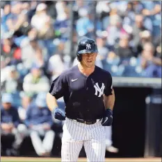  ?? Frank Franklin II / Associated Press ?? The Yankees’ Brett Gardner during a spring training game against the Rays in 2020.