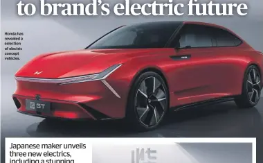  ?? ?? Honda has revealed a selection of electric concept vehicles.