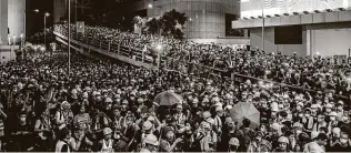  ?? Lam Yik Fei / New York Times ?? Joshua Wong, a prominent activist once with the now disbanded pro-democracy group Demosisto, has been sentenced to more than a year in prison for his role in this protest last year.