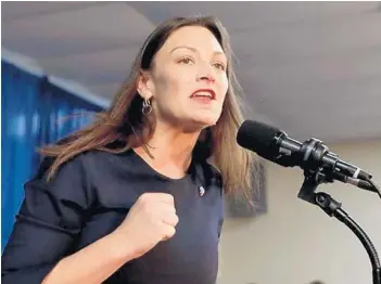  ?? JOHN RAOUX/ASSOCIATED PRESS ?? Nikki Fried, candidate for commission­er of agricultur­e, speaks to supporters at a rally in Orlando in August.