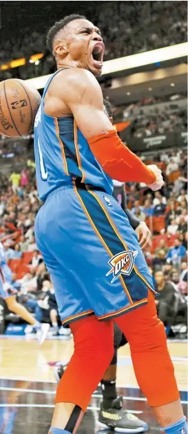  ?? AP ?? Russell Westbrook, emblema del Thunder de OKC.