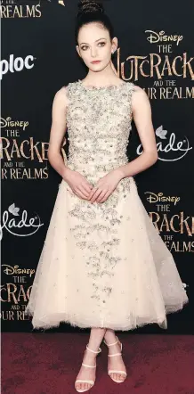  ?? CHRIS PIZZELLO/THE ASSOCIATED PRESS ?? Her co-stars “were so nice and happy and there was a wonderful energy on set,” actress Mackenzie Foy says of working on the Disney movie The Nutcracker and the Four Realms.