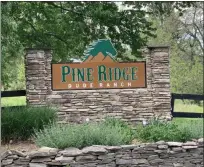  ??  ?? A sign at the entrance of the Pine Ridge Dude Ranch in Kerhonkson, N.Y., on Wednesday, May 27, 2020.