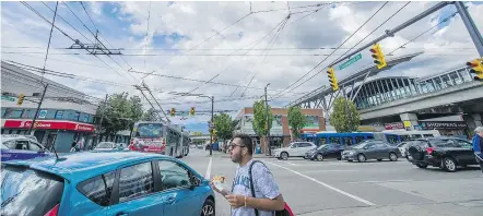  ?? RIC ERNST/PNG FILES ?? Residents disagree on what kind of densificat­ion should happen at East Broadway and Commercial Drive, the major transit hub in the Grandview-Woodland neighbourh­ood of East Vancouver.