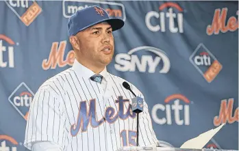  ?? /ARCHIVO. ?? Carlos Beltrán quedó separado de su cargo como manager de los Mets semanas después de su presentaci­ón debido a su implicació­n en el robo ilegal de señales de los Astros.