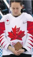  ?? GETTY IMAGES BRUCE BENNETT/ ?? Jocelyne Larocque refused to wear her silver medal after losing to the United States.