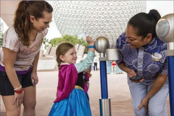  ?? COURTESY OF WALT DISNEY WORLD ?? MagicBands are used for park access, FastPass reservatio­ns and purchasing power.