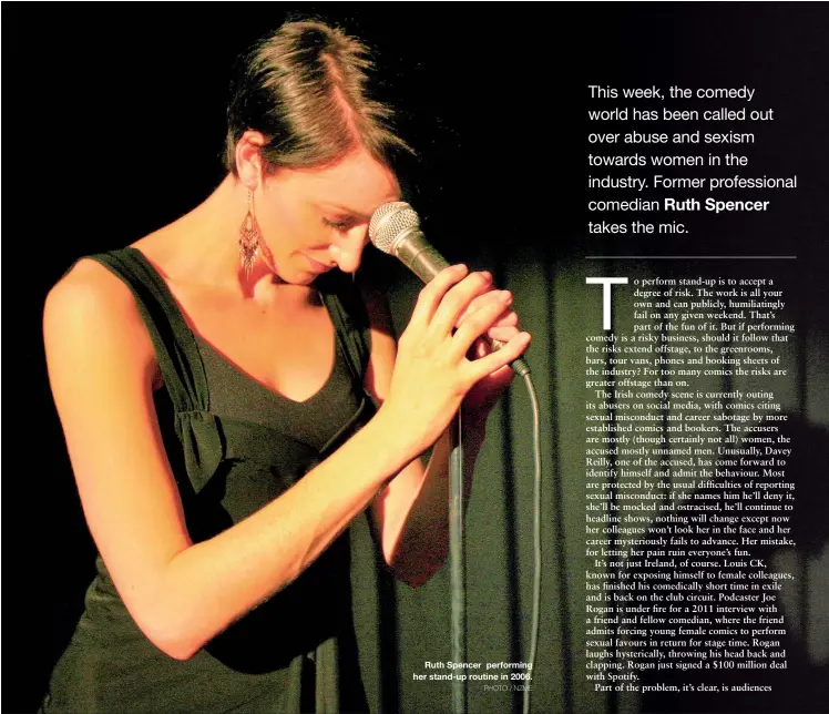  ?? PHOTO / NZME ?? Ruth Spencer performing her stand-up routine in 2006.