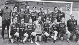  ?? CONTRIBUTE­D ?? Not to be outdone by their male club-mates, the C.C. Riders U-15 female team also capture gold in their winter league play.