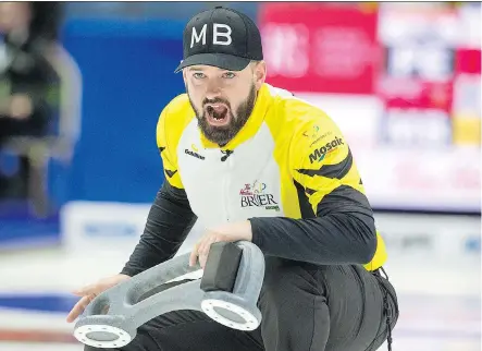  ?? ANDREW VAUGHAN/THE CANADIAN PRESS ?? Winnipeg-based skip Reid Carruthers says the five-rock free guard zone that’s in play at this week’s Canada Cup in Estevan, Sask., will be “neat for the fans to see.” This will be the first Curling Canada event that uses the five-rock free guard zone.