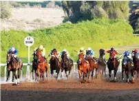  ?? Photo by Leslie Pableo ?? Farook, ridden by jockey Jim Crowley, winning a race at Jebel Ali Racecourse on Friday. —