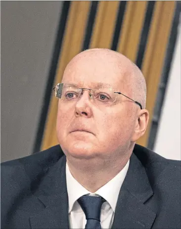  ??  ?? Peter Murrell gives evidence to the Holyrood committee of inquiry in December